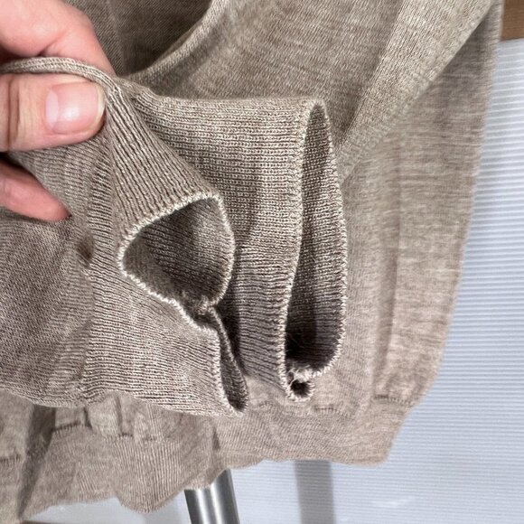 Zara Wool Blend Heathered Brown Lightweight Turtleneck‎ Sweater Sz L - Picture 6 of 13